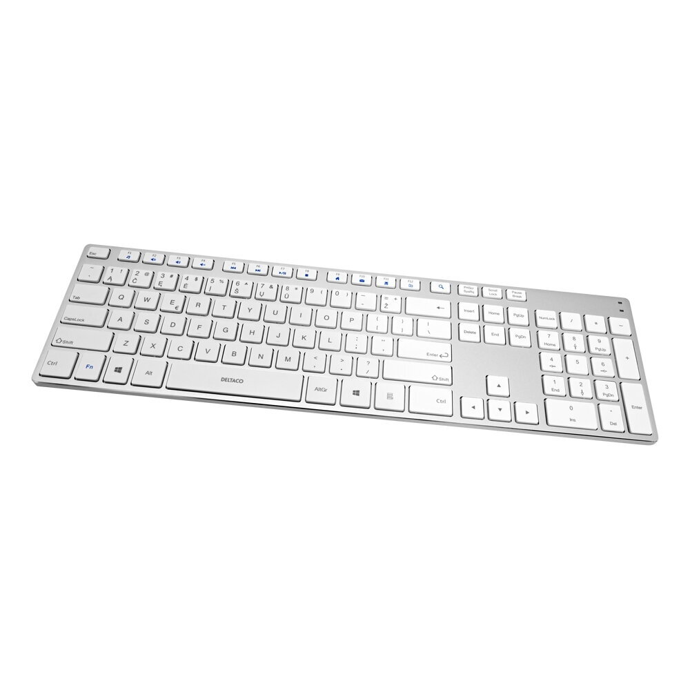 Klaviatūra DELTACO TB-802-W-LT (Belaidė, USB RF 2.4GHz, EN/LT, White) Klaviatūra DELTACO TB-802-W-LT (Belaidė, USB RF 2.4GHz, EN/LT, White)