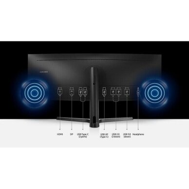 Samsung C43J890DKU naudotas (43", VA UHD 3840 x 2160x 60 Hz, HDMI, DP, USB-C) 1