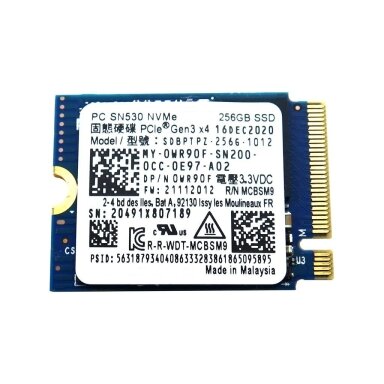 WD SN530 + 2280 adapteris naudotas (256GB NVMe M.2 SSD)